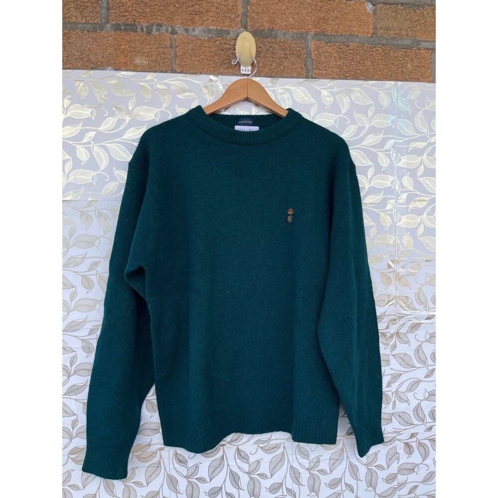 Chaps Ralph Lauren Handframe Wool Sweater Large Hunter Green Heritage Core - Picture 3 of 11